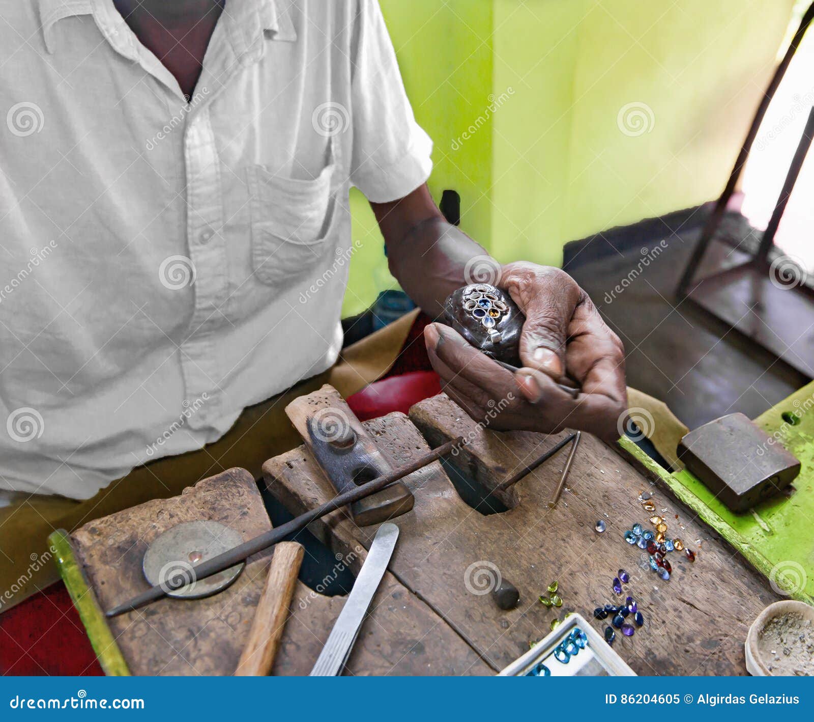 Desktop for Craft Jewellery Making with Professional Tools, Sri Stock Image Image of jeweler