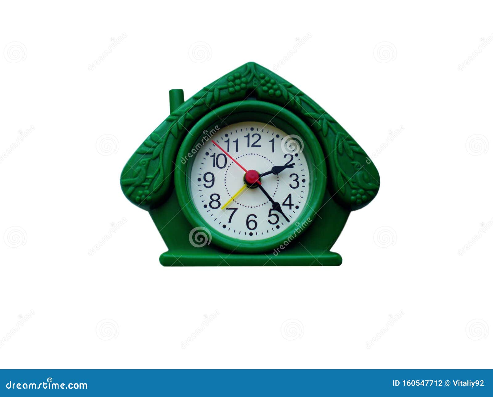 Desktop Green Clock in the Form of a House Stock Photo Image of