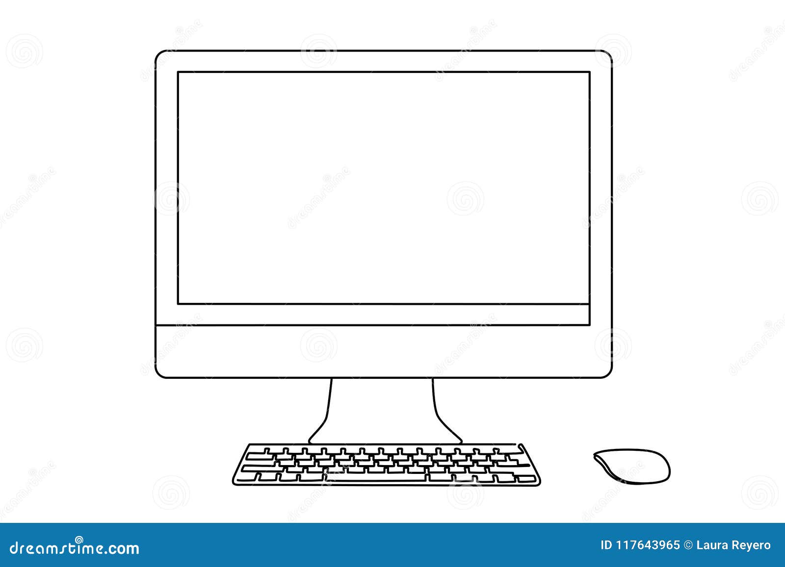 Desktop Keyboard And Mouse Stock Illustration Illustration Of