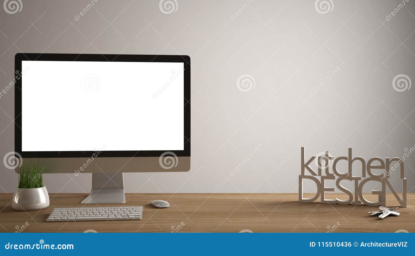 Desktop Mockup, Template, Computer on Wooden Work Desk with Blank With Regard To Making Words Template