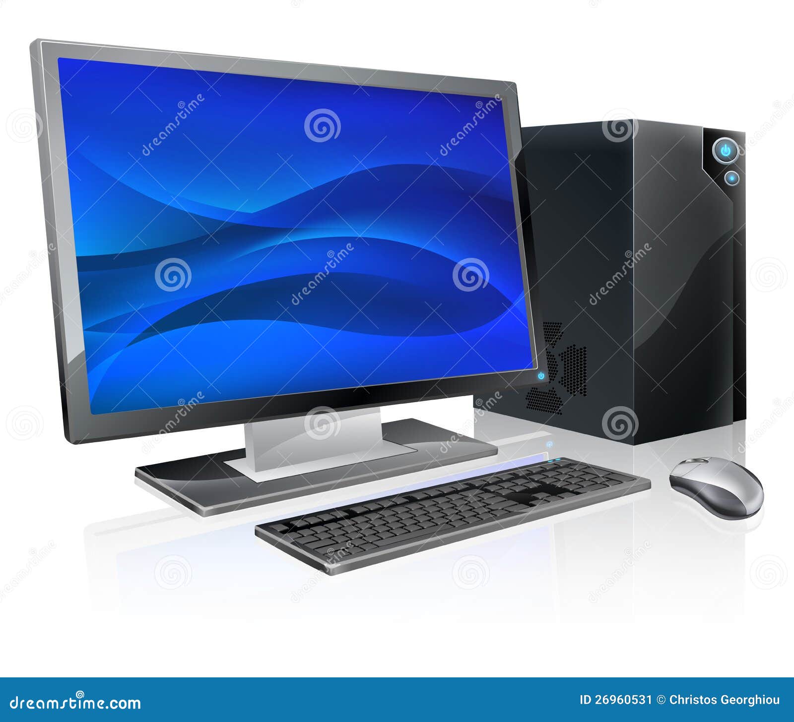 Desktop PC Computer Workstation Stock Vector Illustration of