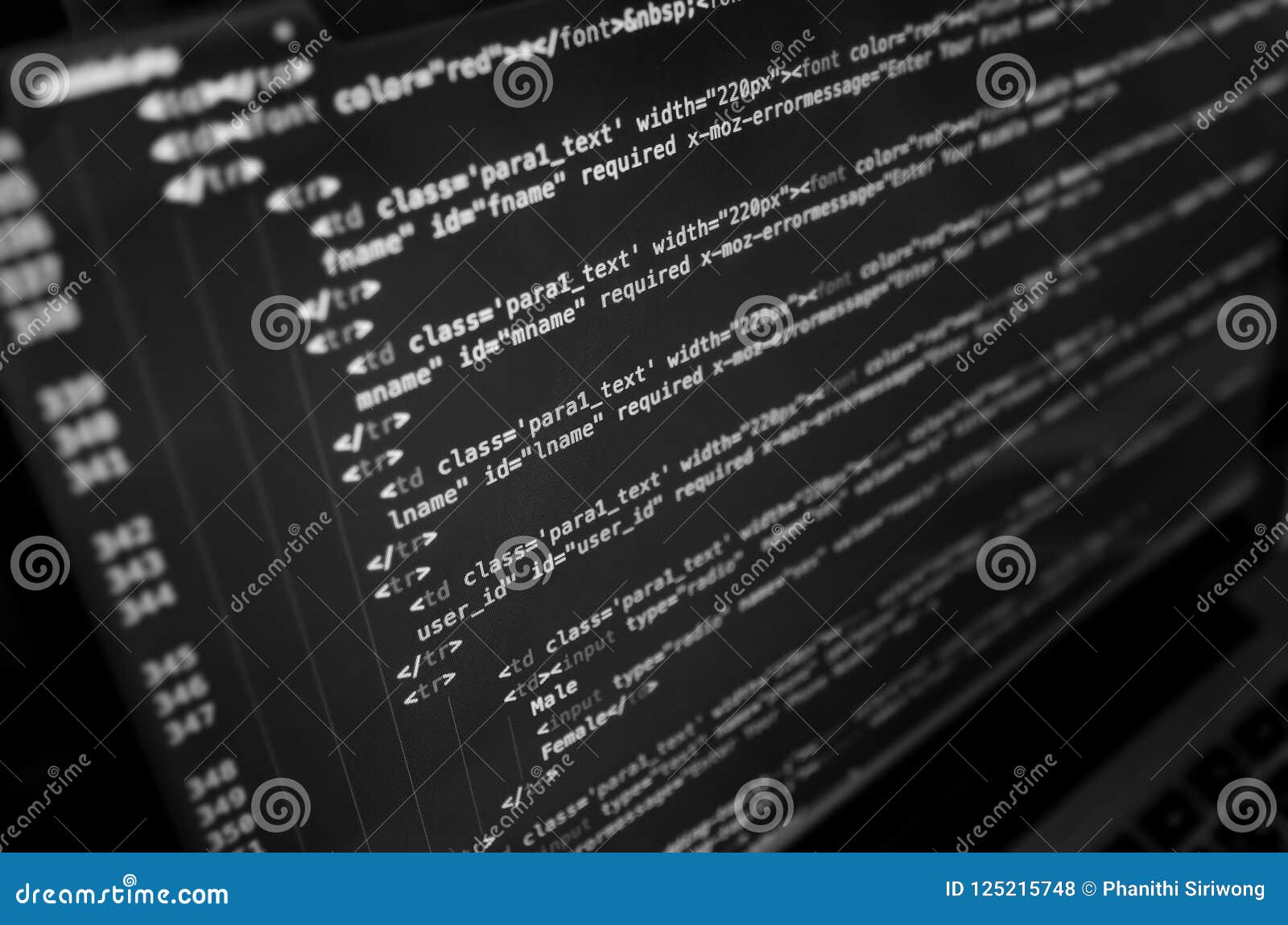 Desktop Source Code Technology Background Developer Stock Photo