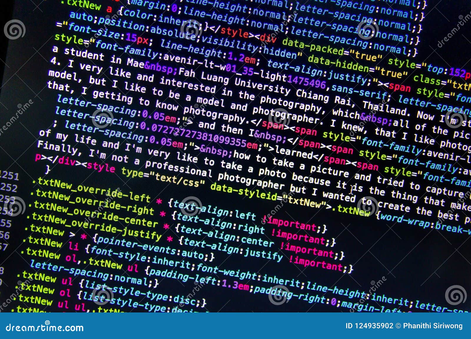 Desktop source code and Wallpaper by Computer language with coding and  programming. Stock Photo