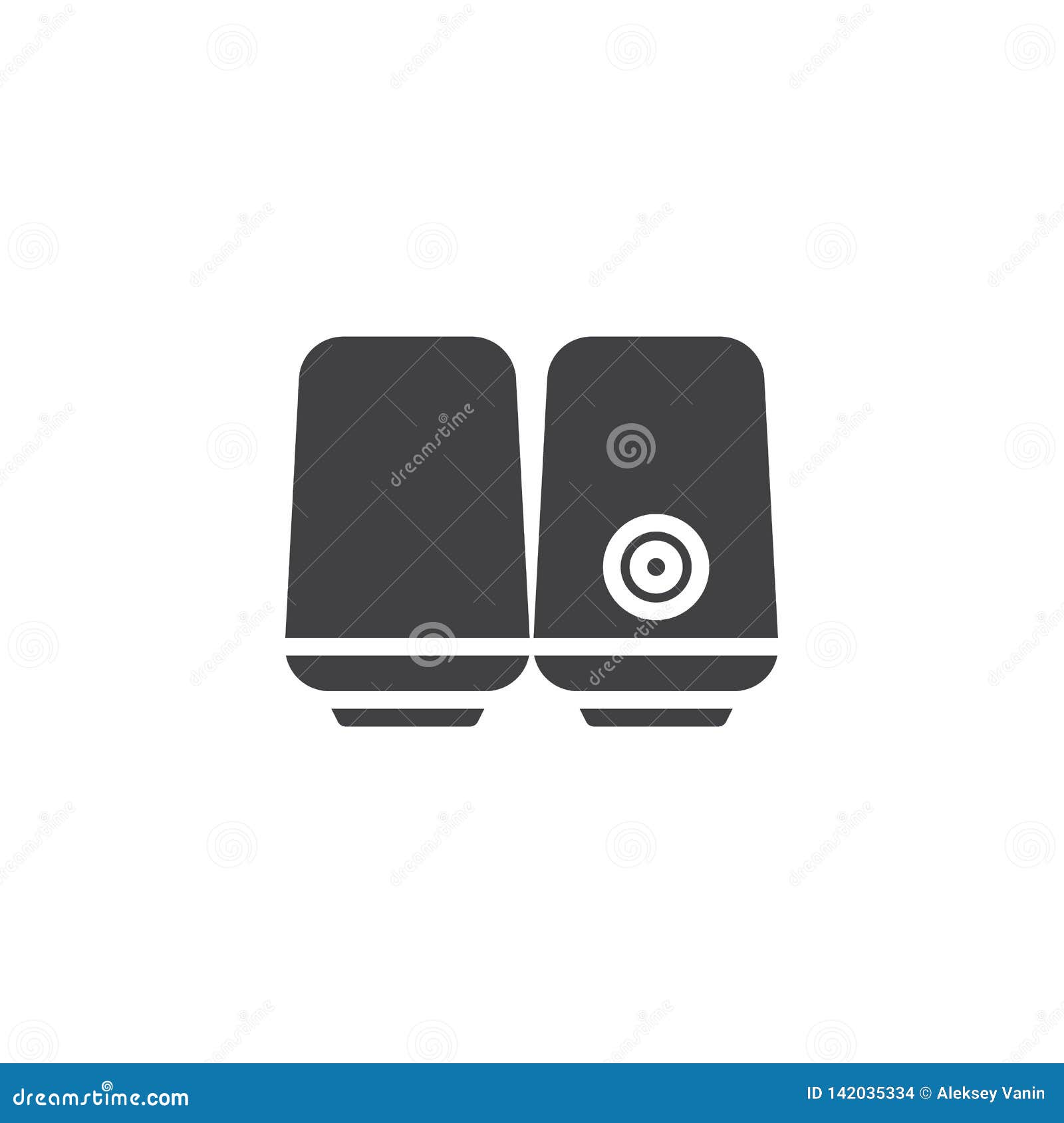 Desktop HiFi Speakers, Stereo Amplifier And Headphones Are Silver On