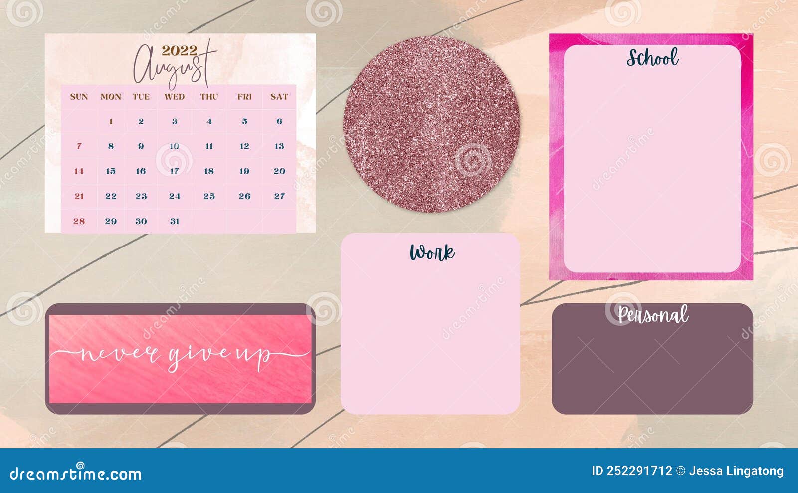 Pink Paradise Computer Desktop Wallpaper Organizer Set