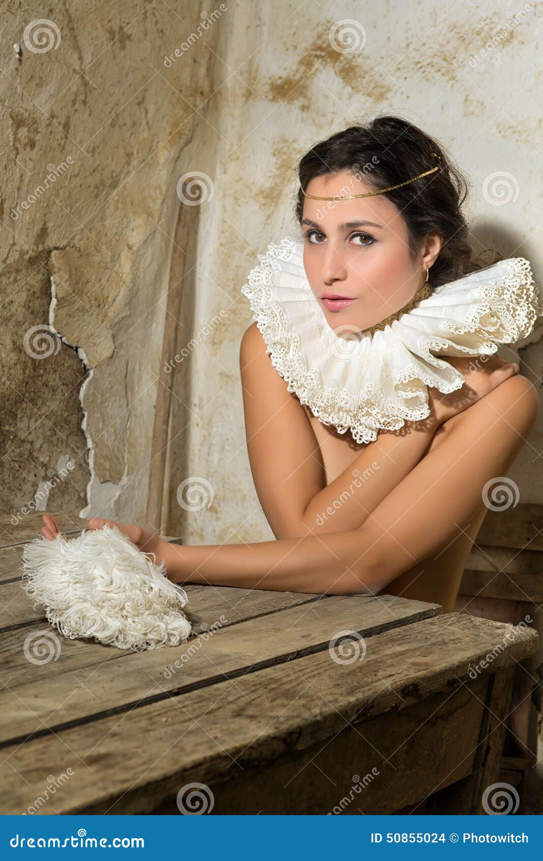 Desnudo Con El Cuello Del Cordón Foto de archivo - Imagen de modelo,  elegancia: 50855024