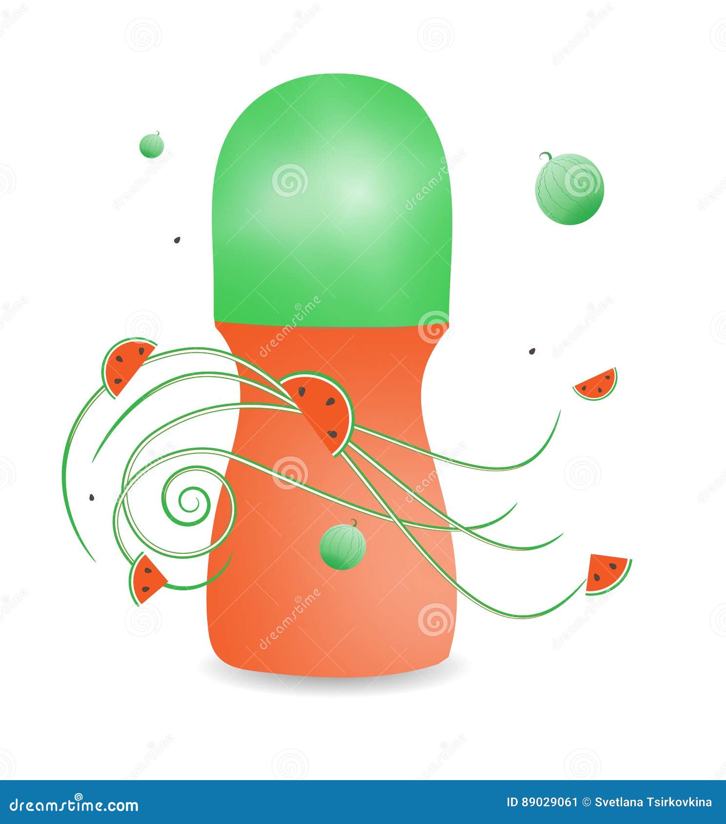 Desodorante Con El Aroma De La Sandía Ilustración del Vector - Ilustración  de higiene, envase: 89029061