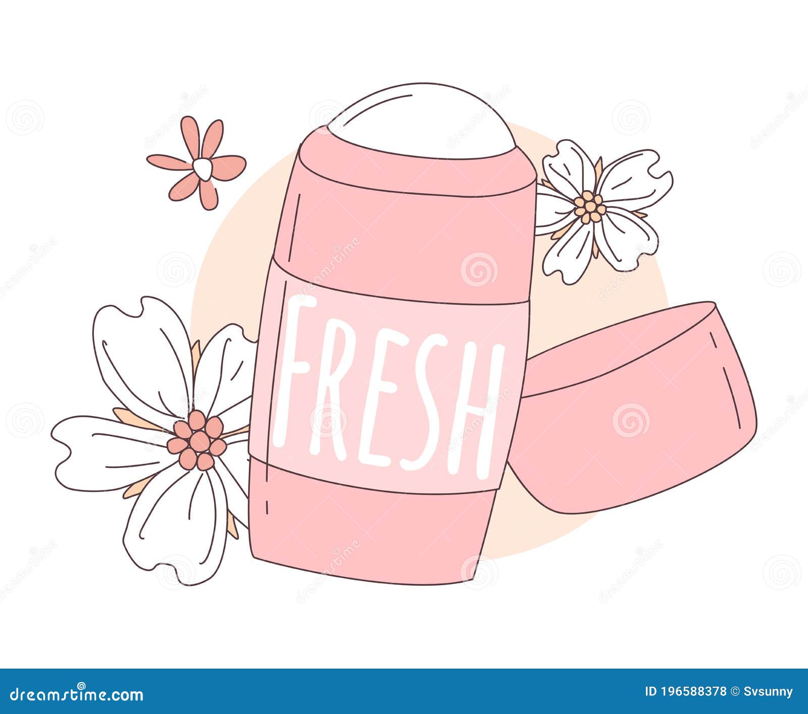 Desodorante Femenino Para Niñas Color Rosa Con Inscripción De Flores Fresco  Ilustración del Vector - Ilustración de acortar, higiene: 196588378