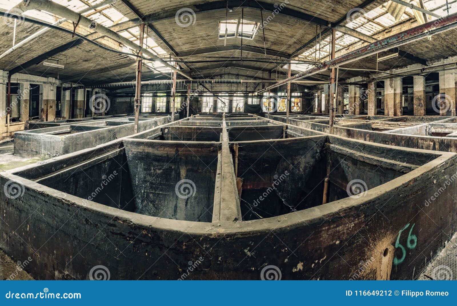 Abandonde Factory Indoor Basins Stock Photo Image of deserted