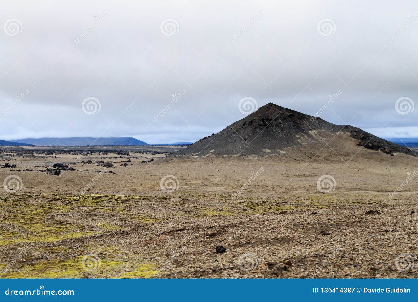 Desolate landscape from Askja caldera area, Iceland. Desolate landscape, Askja caldera area, Iceland. Central highlands of Iceland