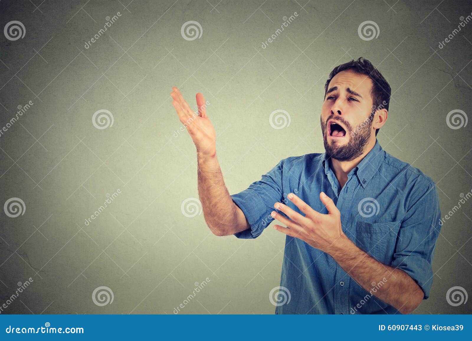 Desperate Man Screaming Asking for Help Stock Image Image of