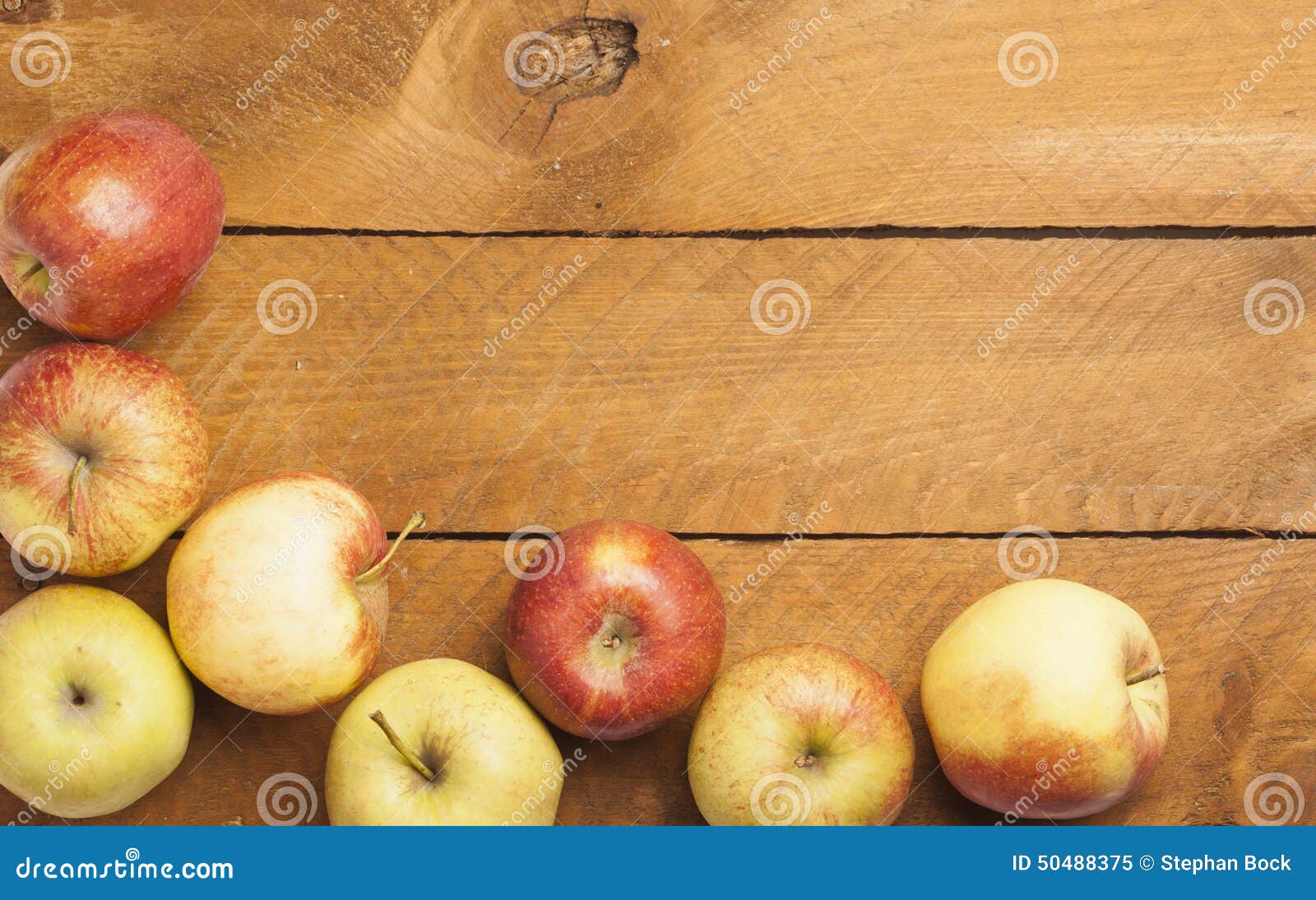 Dessert apples on wood stock image. Image of wooden, copy 50488375