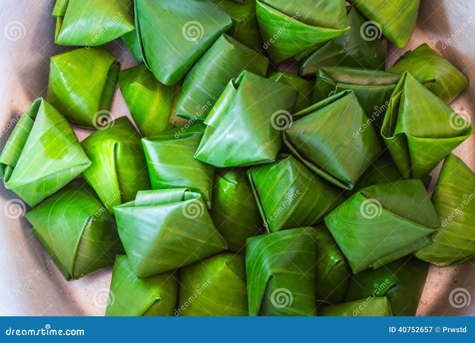 Dessert Banana Leaf Wrap, Thai Style Stock Image Image of cook, plant