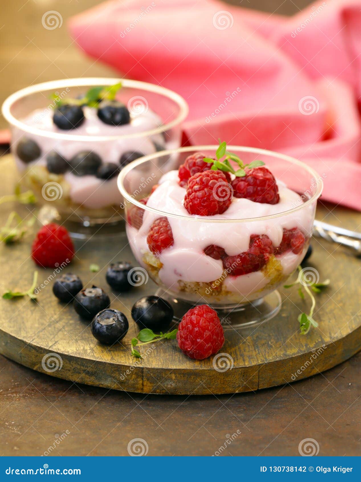 Dessert with Berries and Yogurt Stock Photo - Image of diet, granola ...