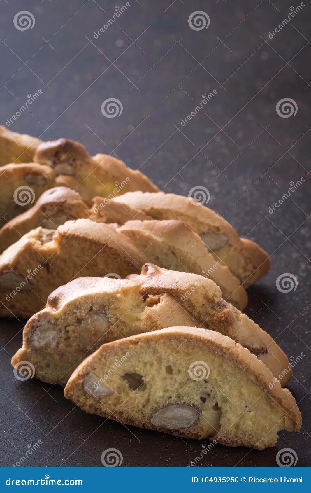 Dessert Biscuits with Almonds, Cakes of Italian Tradition Stock Photo