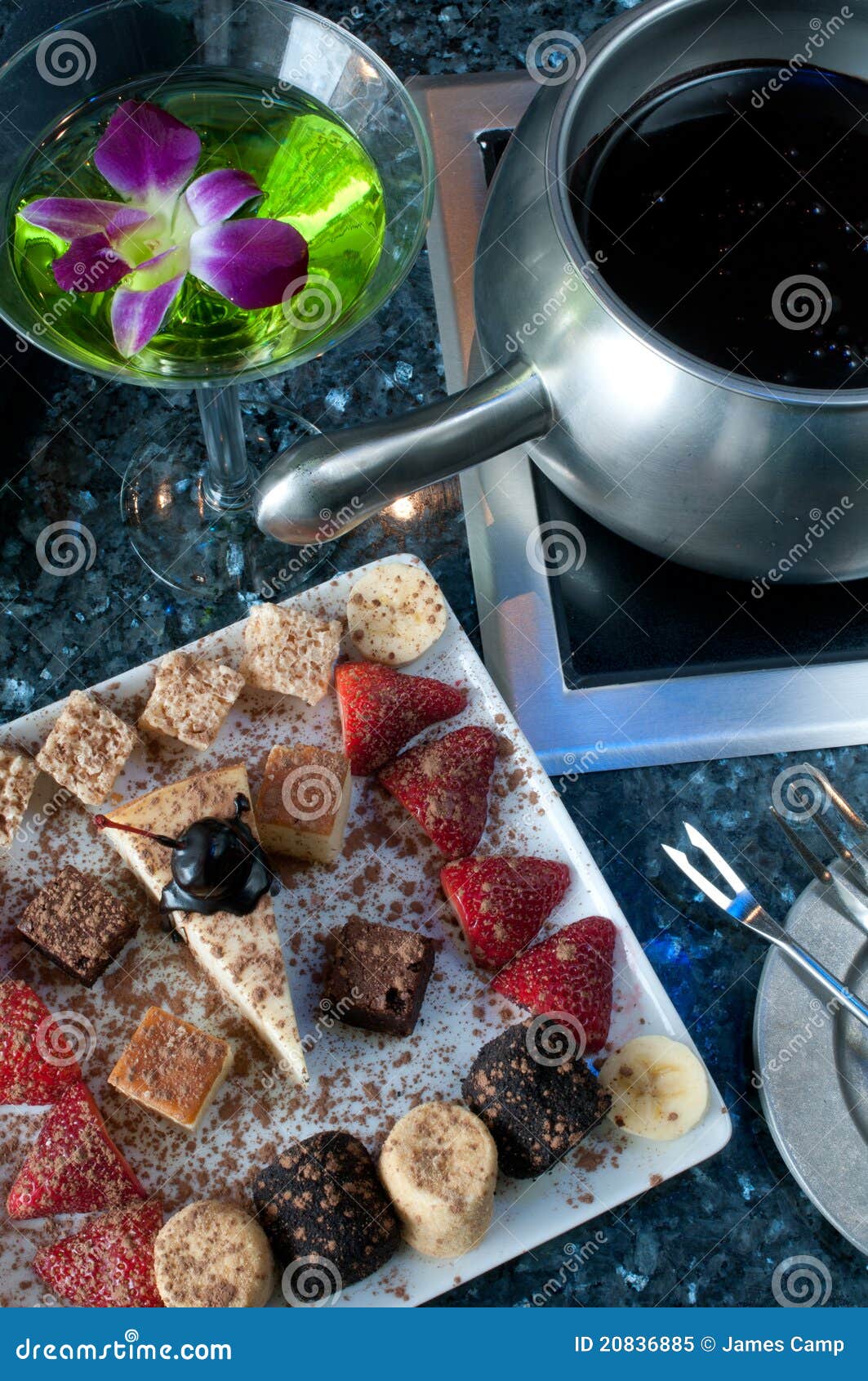 Dessert Cake Fondue Platter Stock Image Image of fondue, martini