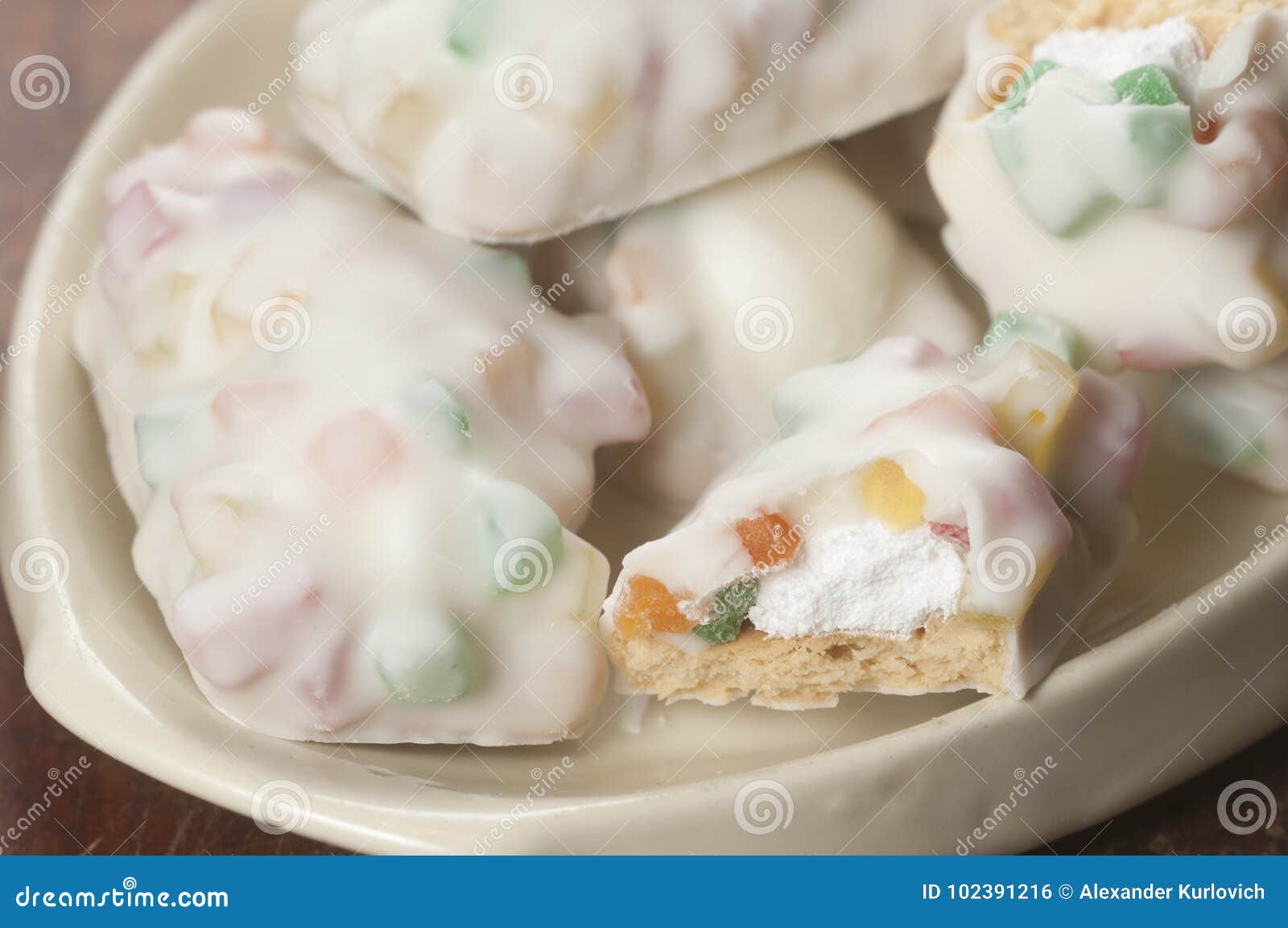 Dessert with candied fruit stock photo. Image of dessert 102391216