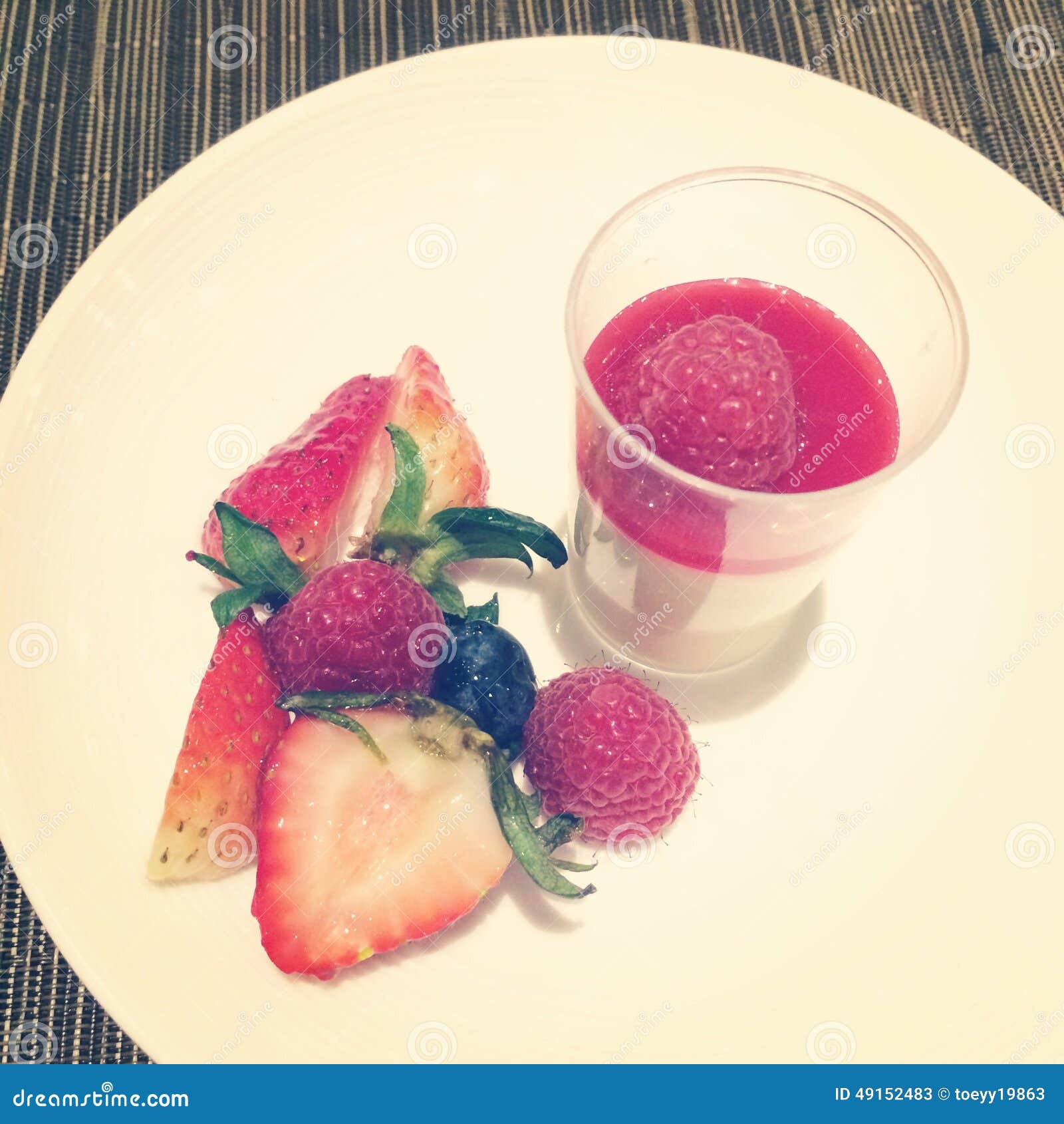 Dessert with fresh fruit stock image. Image of sweet 49152483