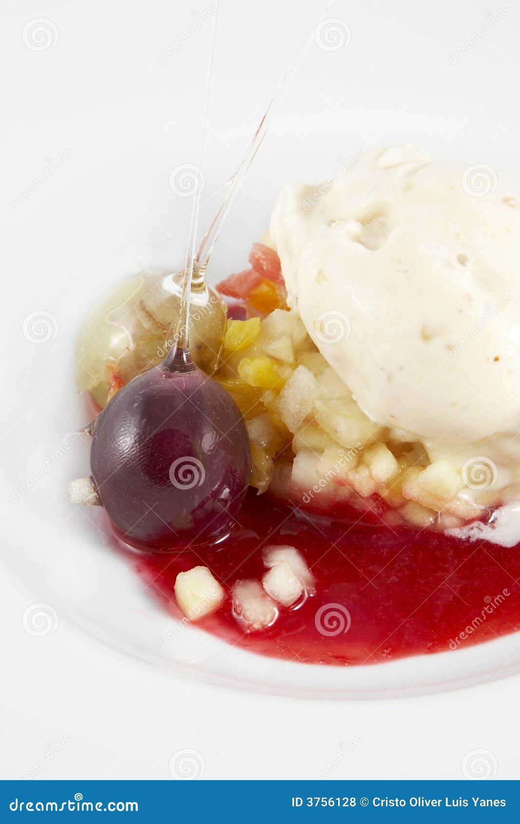 Dessert Of Fruits And Ice Cream Picture. Image 3756128