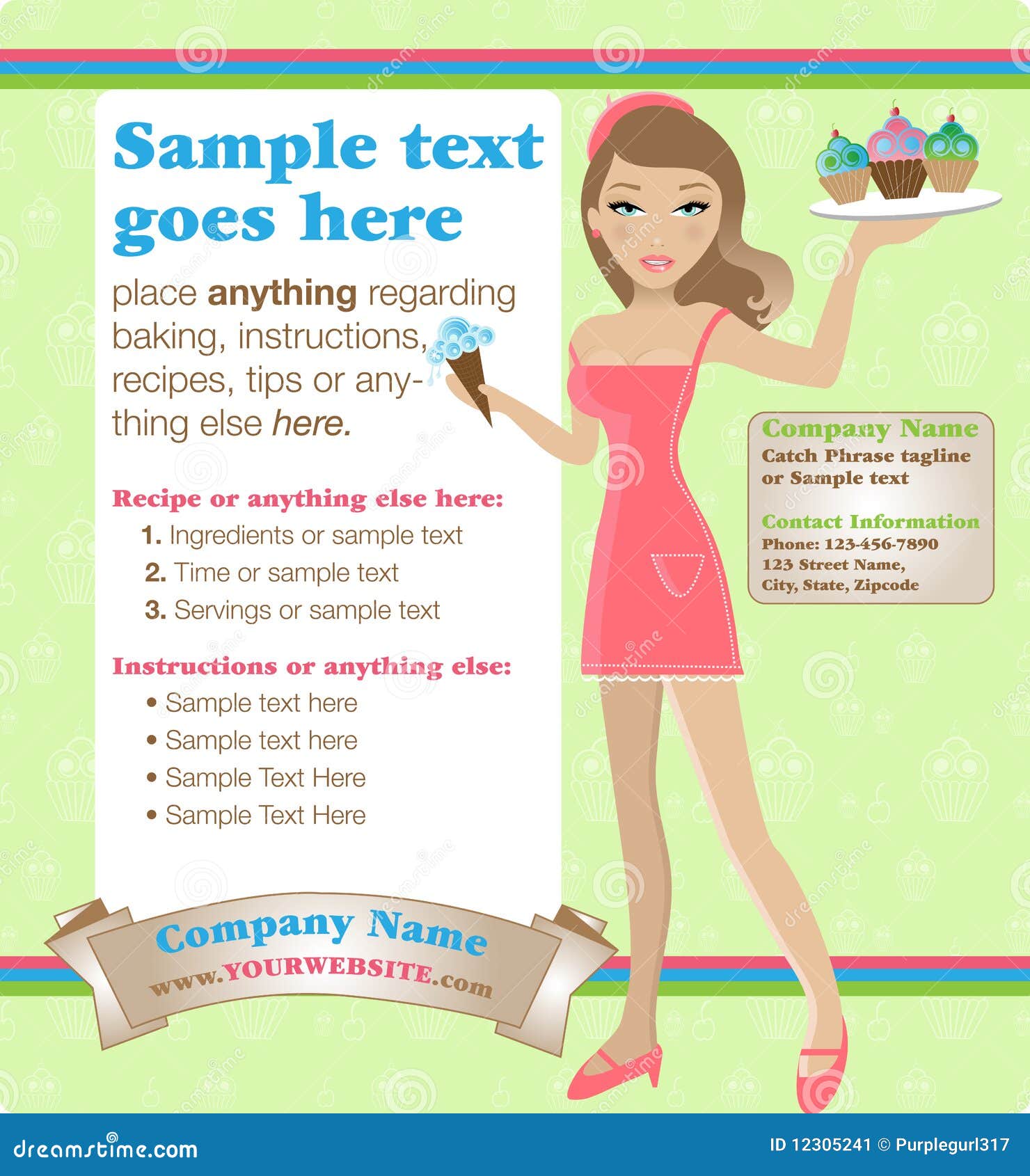 Dessert Girl stock vector. Illustration of instructions 12305241