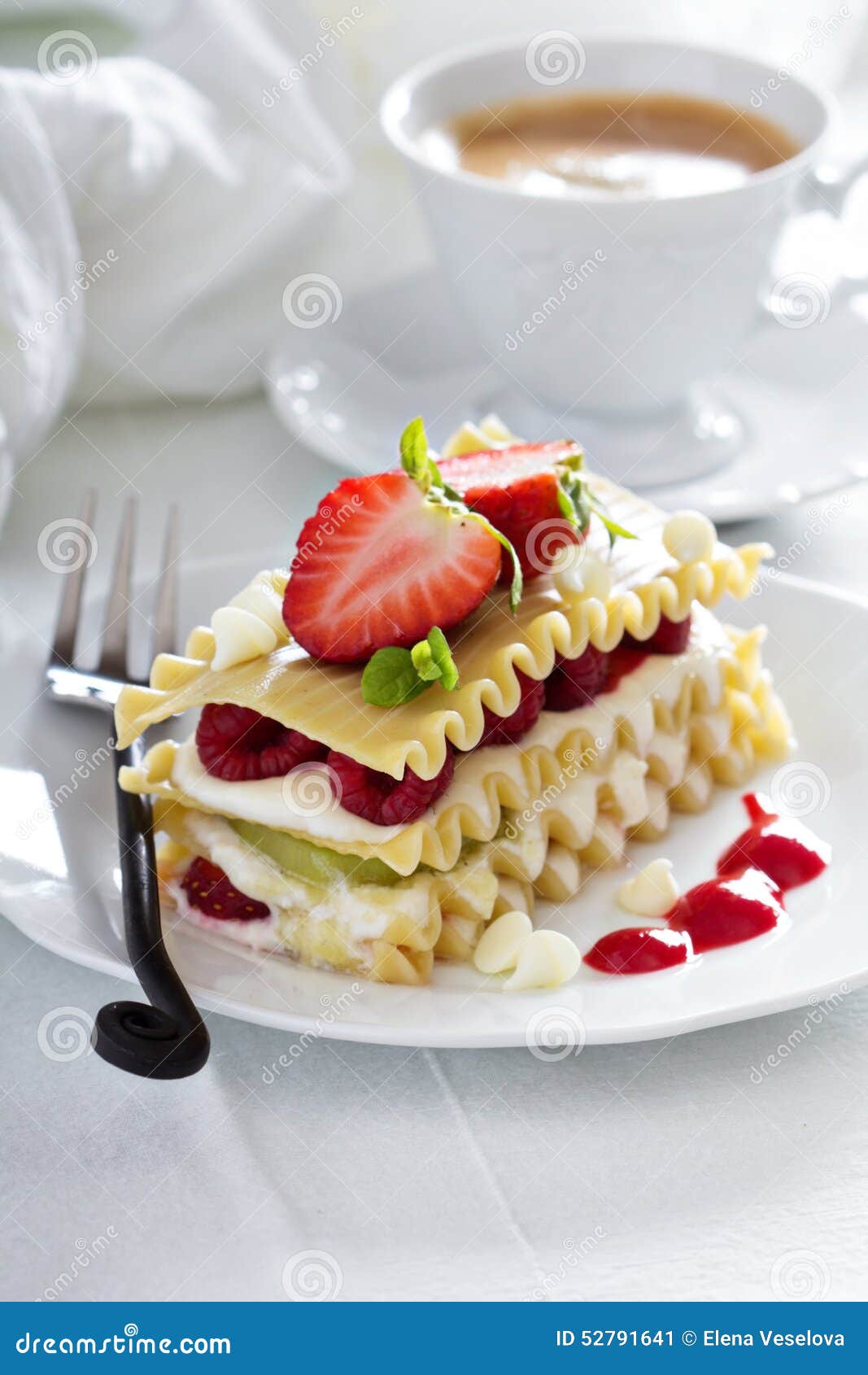 Dessert Lasagna with Berries and Kiwi Stock Image Image of lasagna