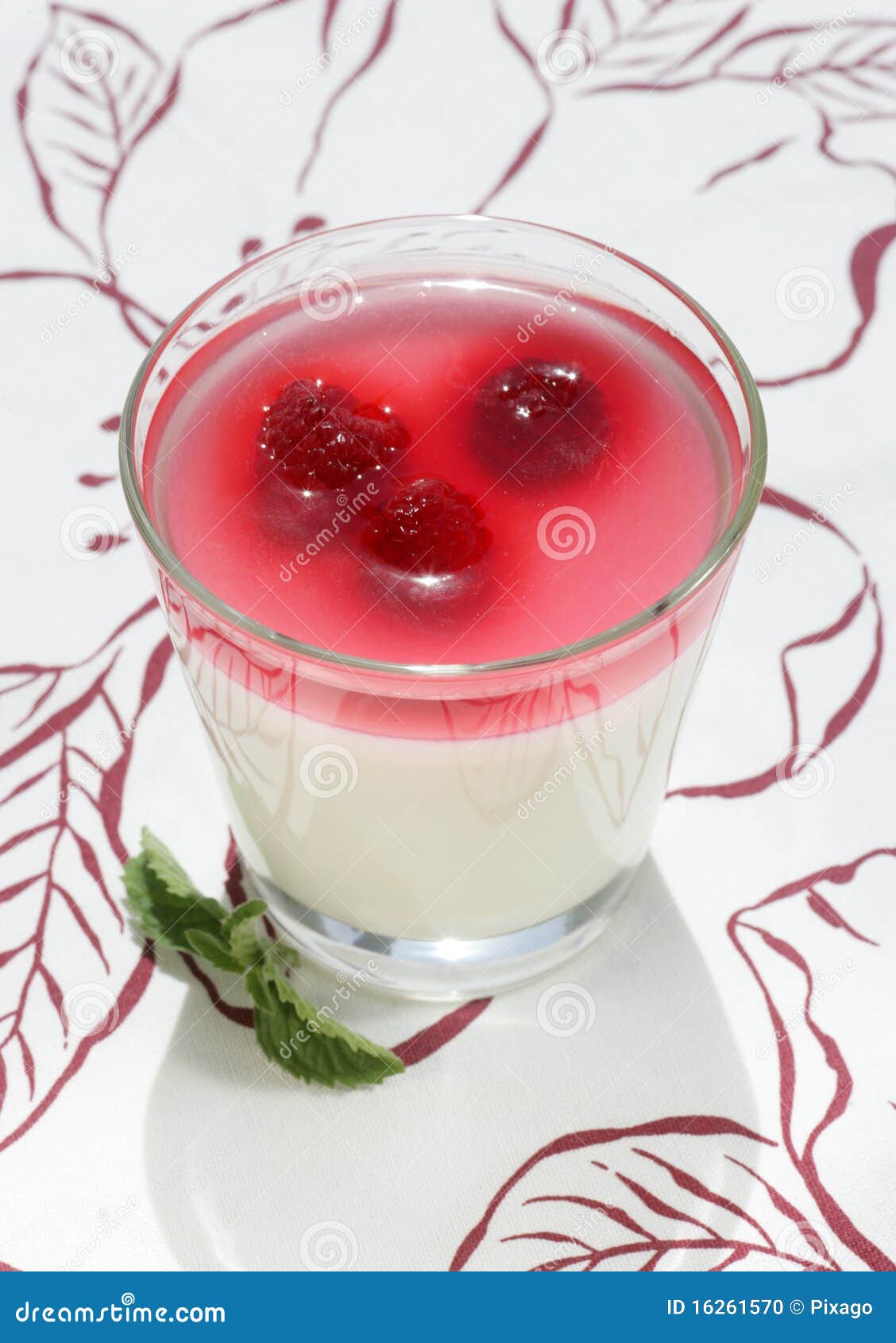 Dessert milk and raspberry stock photo. Image of artistic 16261570