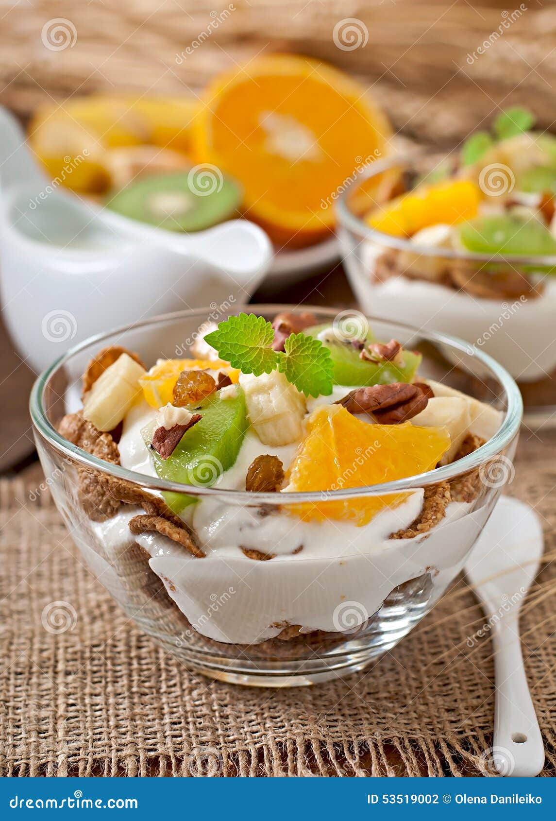 Dessert with Muesli and Fruit Stock Photo Image of cuisine, delicious