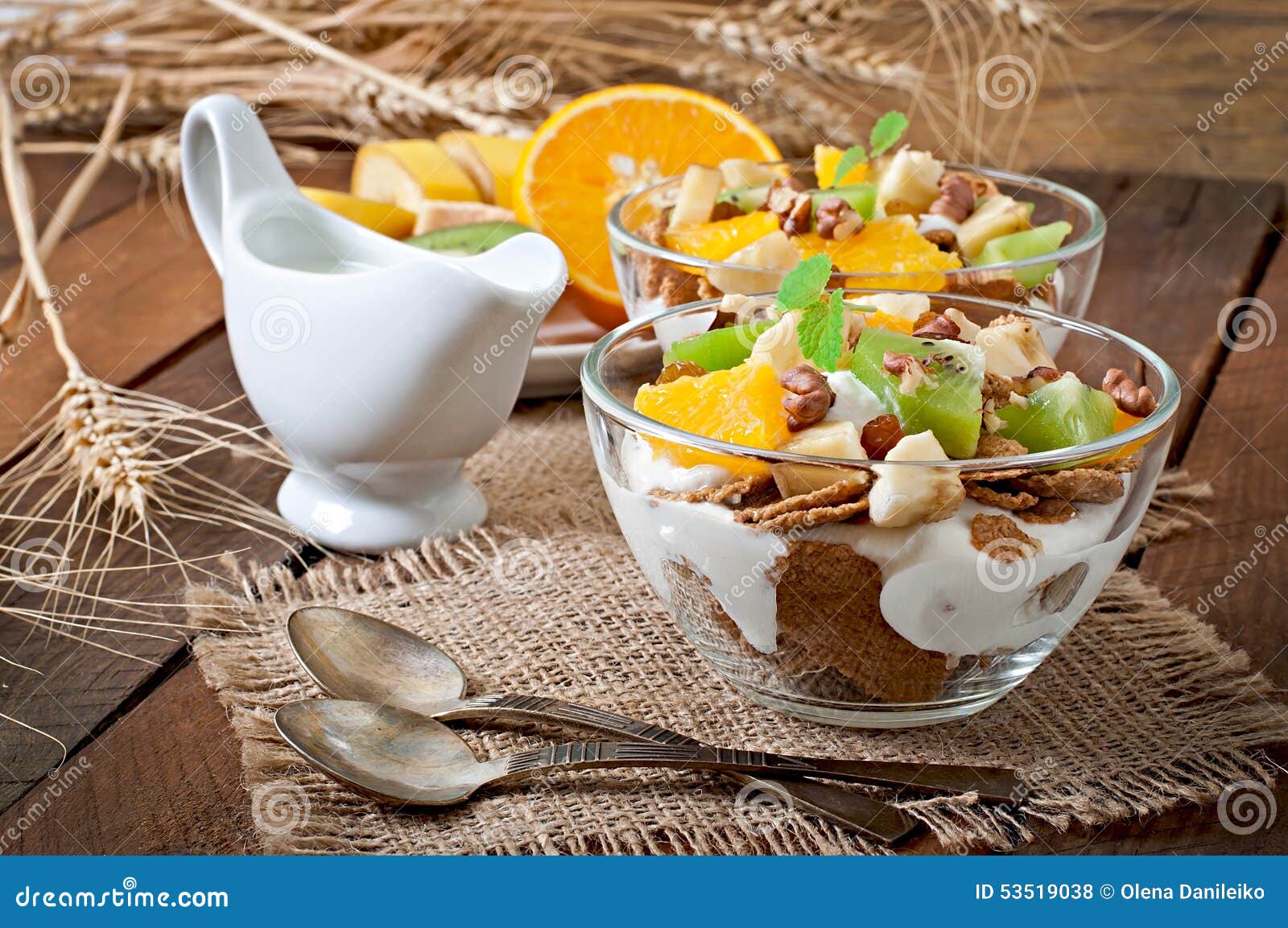 Dessert with Muesli and Fruit Stock Photo Image of fruit, gourmet