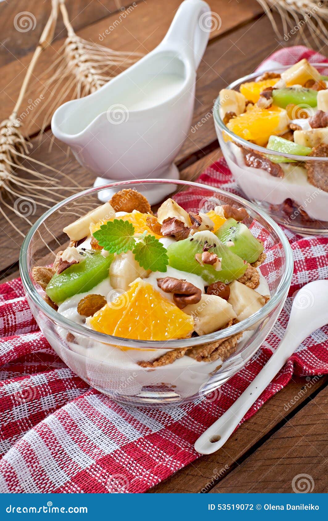 Dessert with Muesli and Fruit Stock Photo Image of glass, cuisine