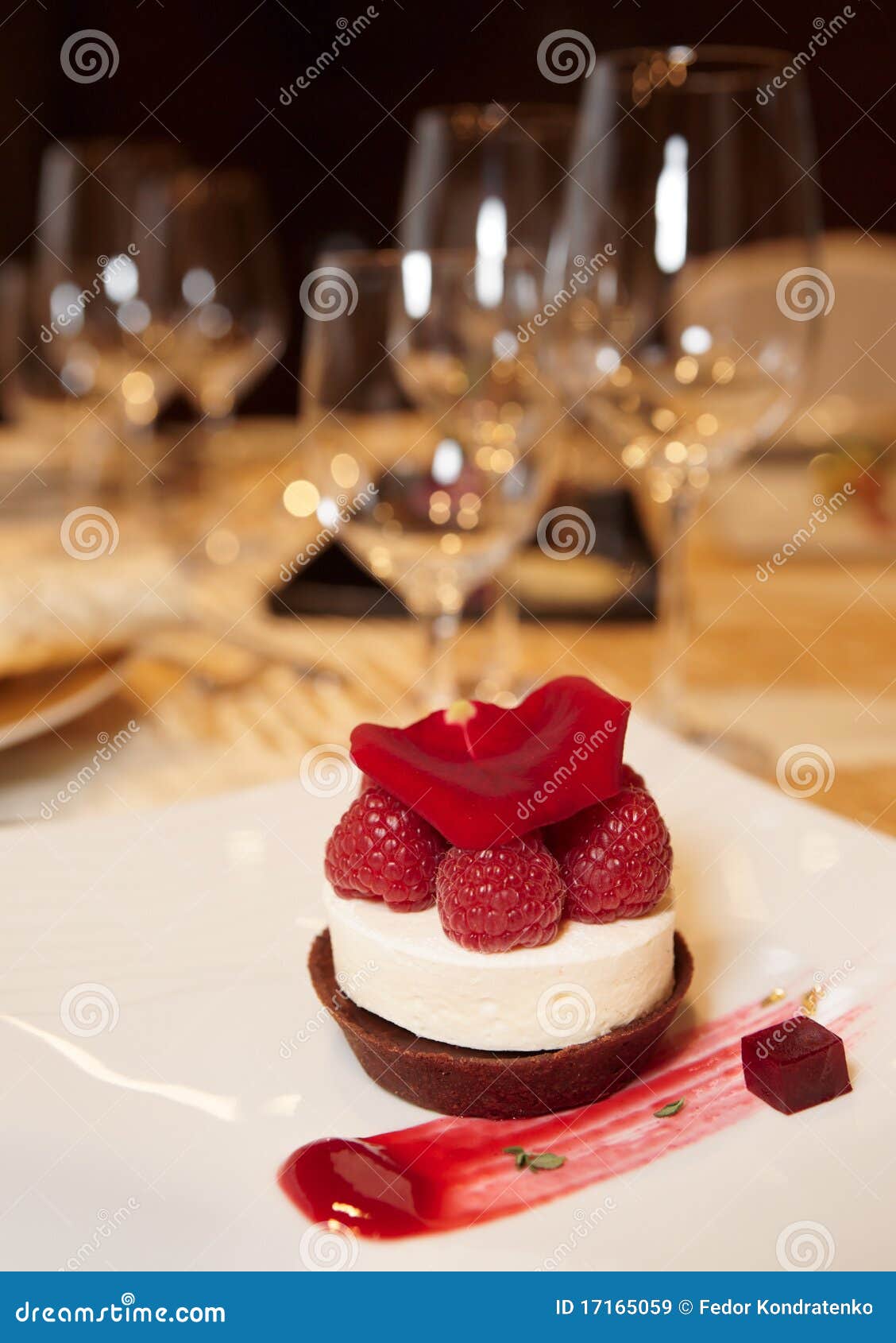 Dessert on Plate in Restaurant Stock Image Image of luxury, fresh