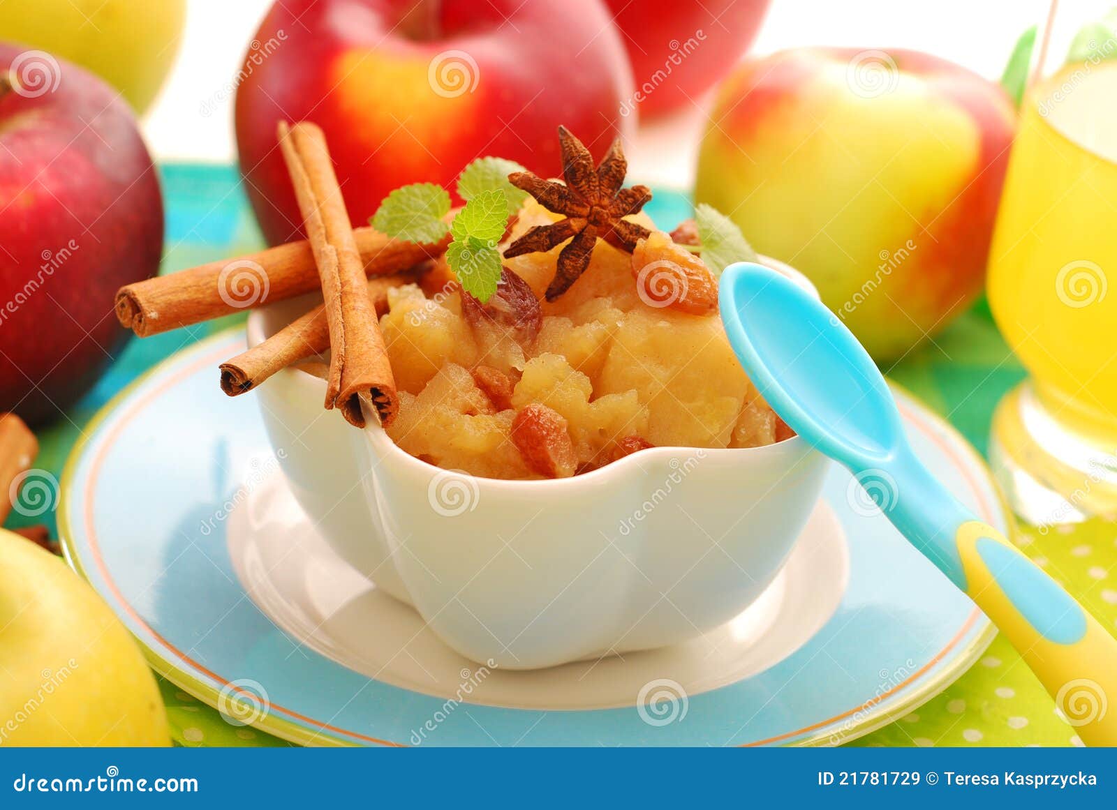 Dessert with Stewed Apples for Baby Stock Image Image of fresh, bowl