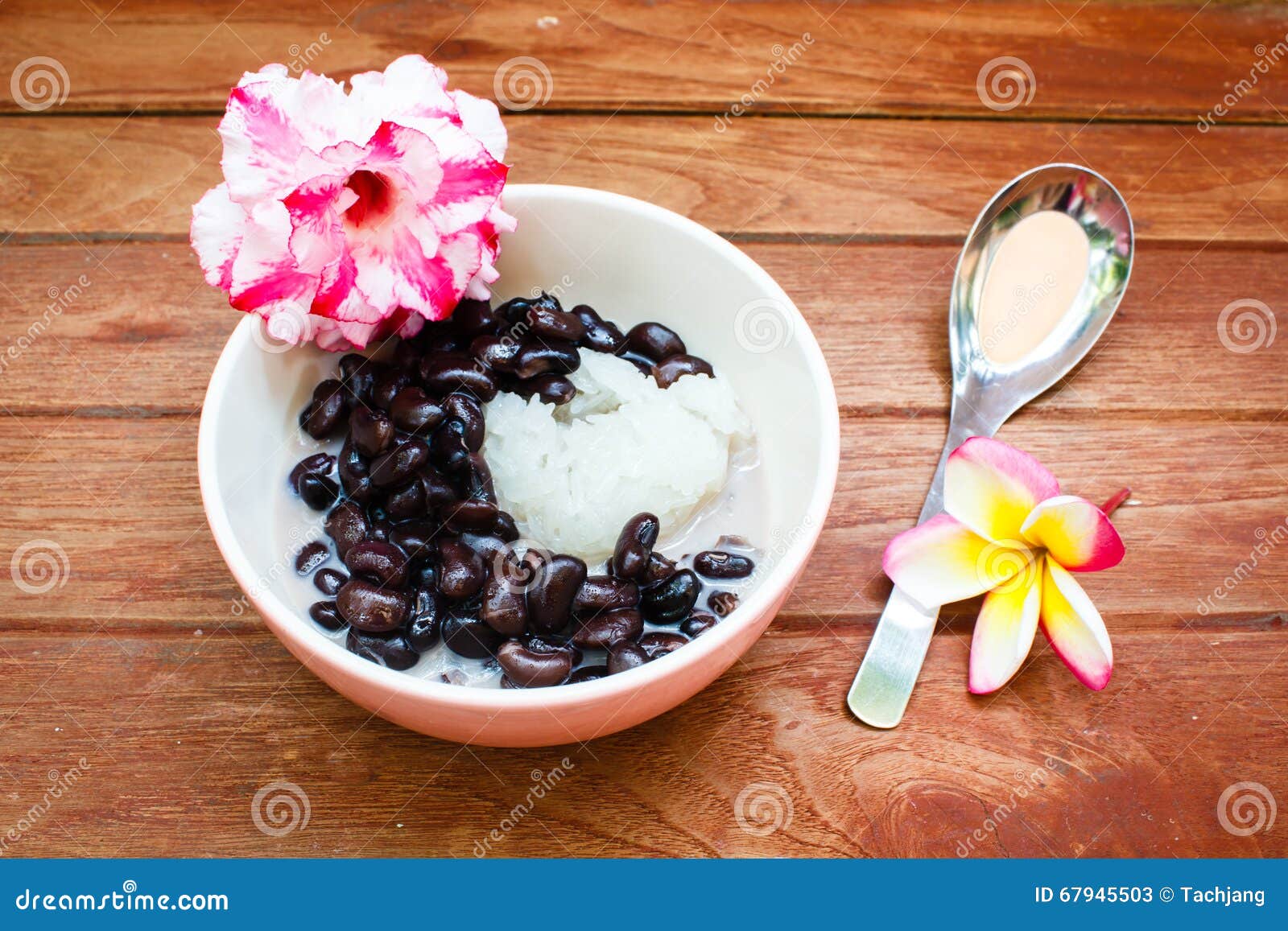 Dessert Sticky Rice Black Beans with Coconut Milk. Stock Image Image