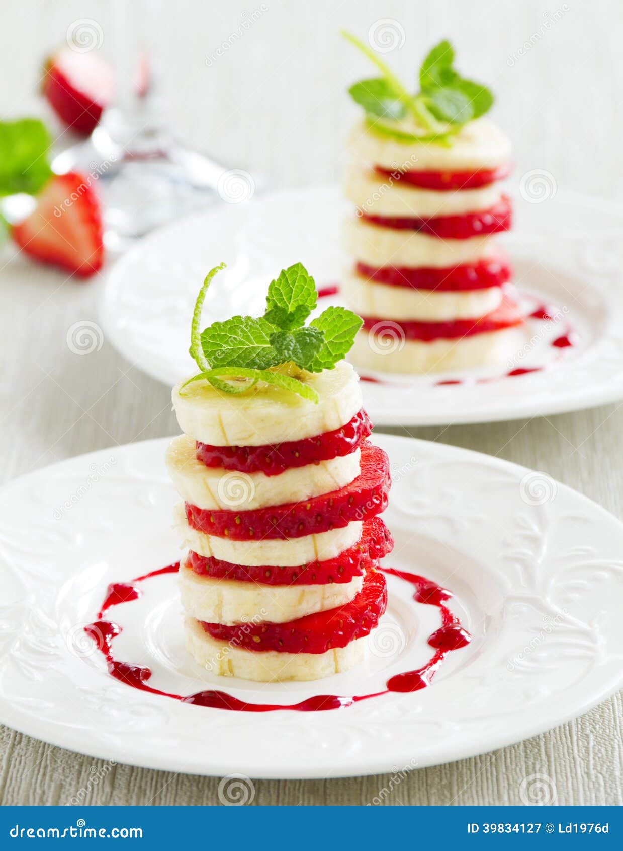 Dessert of Strawberries and Bananas Stock Image Image of stick, strawberry 39834127