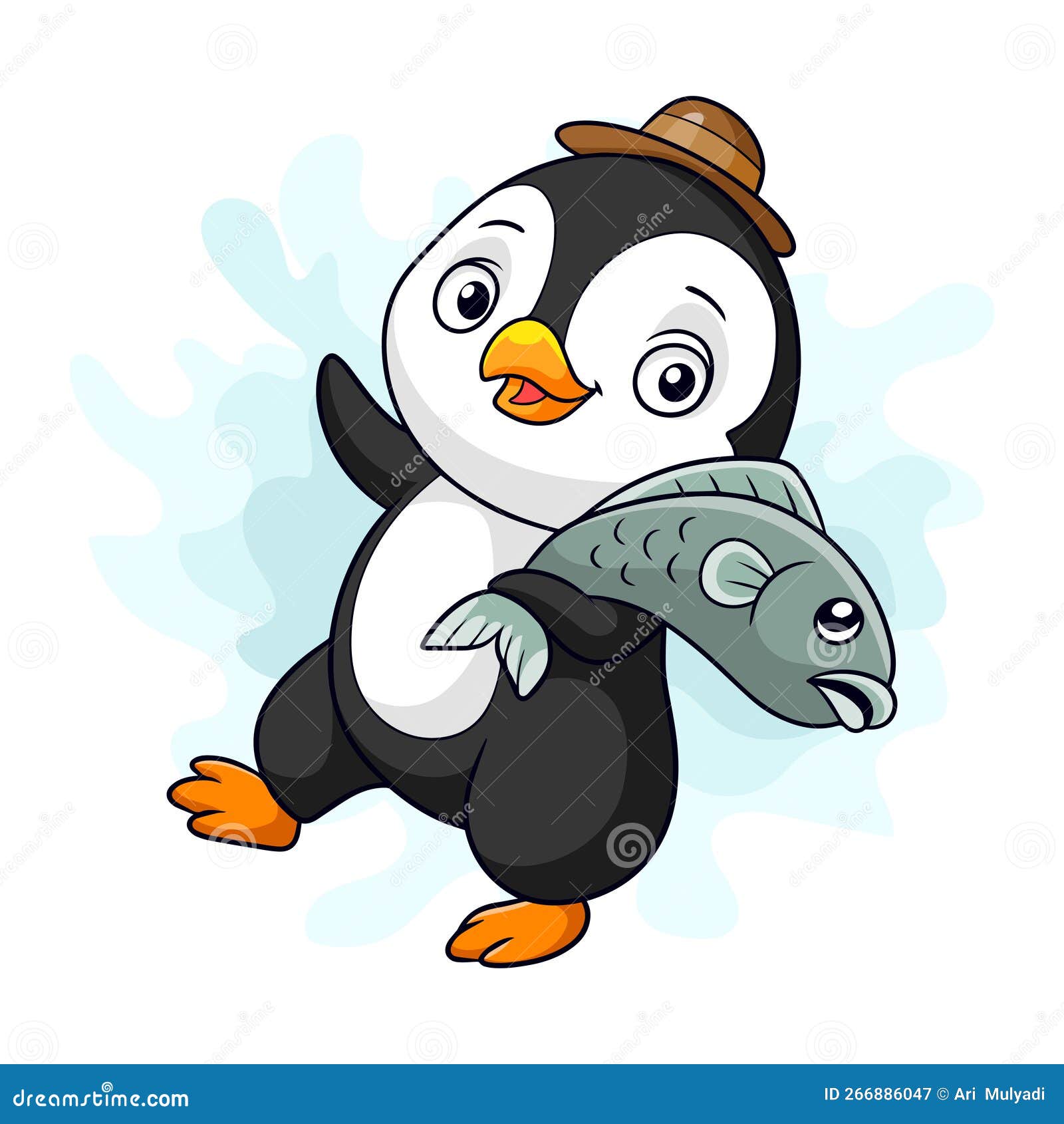 Pinguin De Dessin Animé Illustration Vectorielle D'un Pingouin De Dessin  Animé