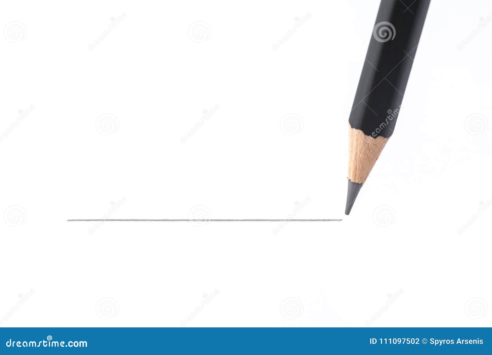 Dessin Au Crayon Noir Une Ligne Droite, D'isolement Sur Le Backgrou Blanc  Photo stock - Image du stylo, surligneur: 111097502