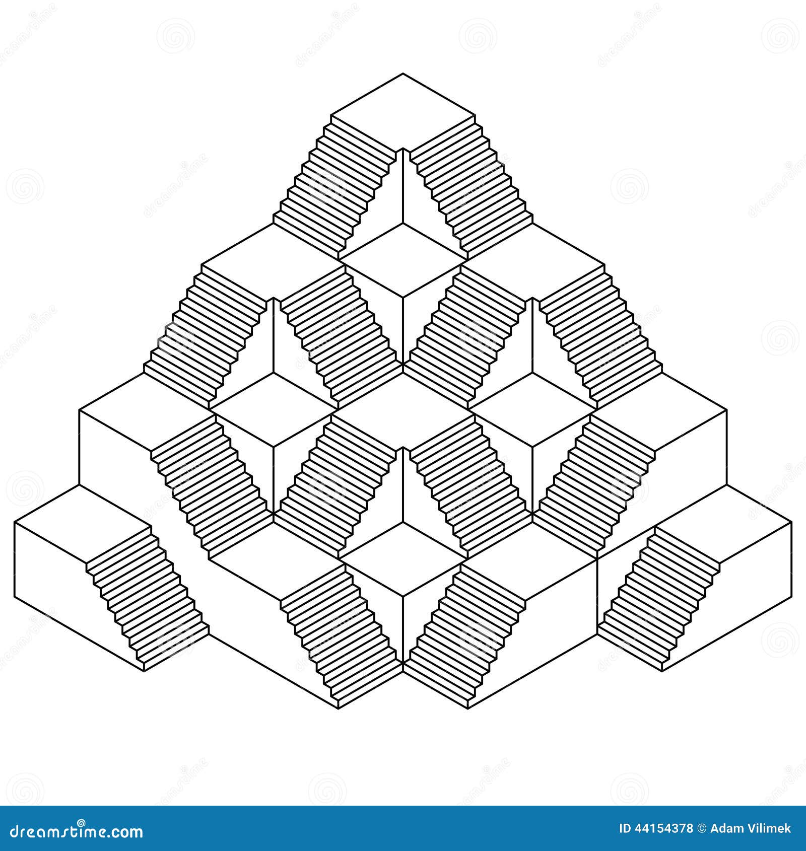 illustration stock dessin au trait construction d escalier de pyramide image