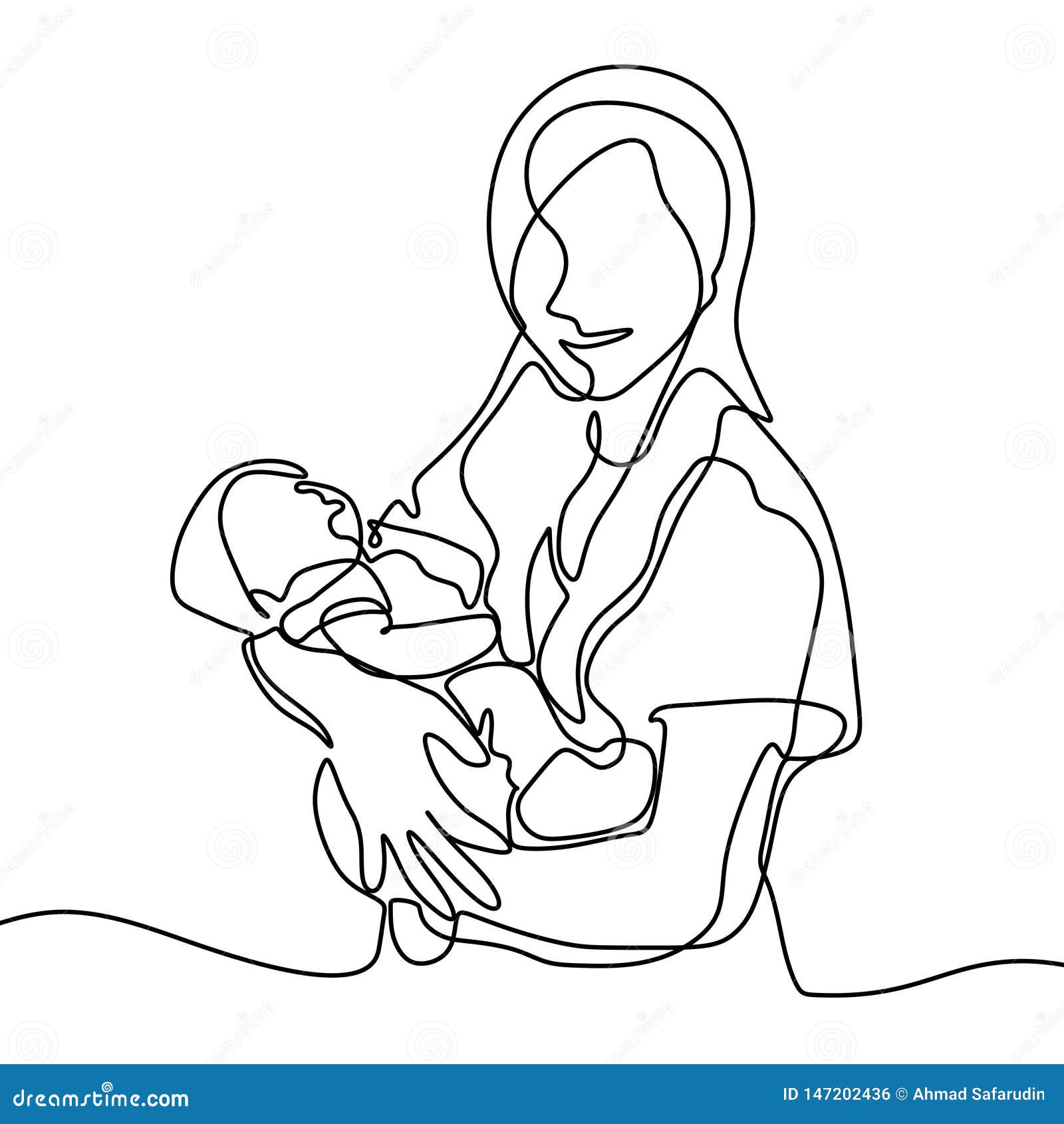 Dessin Au Trait Continu Bebe Et Lune Un Illustration De Vecteur Illustration Du Maman Mignon Dessin Au Trait Continu Bebe Et Lune Un Illustration De Vecteur Illustration Du Maman Mignon
