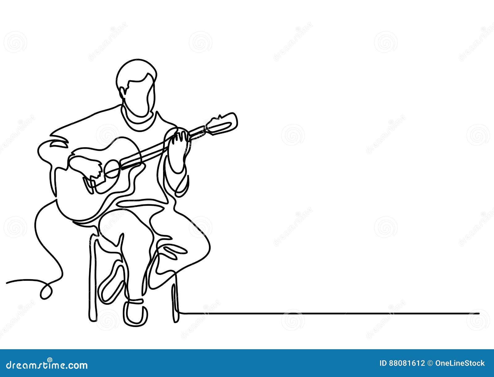 Dessin Au Trait Continu De Guitariste S Asseyant Jouant La Guitare Illustration De Vecteur Illustration Du Retrait Createur Dessin Au Trait Continu De Guitariste S Asseyant Jouant La Guitare Illustration De Vecteur Illustration Du Retrait Createur