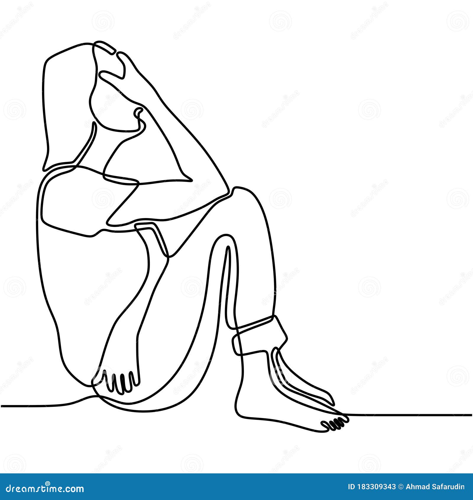 Dessin Visage Femme Triste Facile Dessin Au Trait Continu De La Jeune Femme Triste épuisée Couvrant Son Visage à La Main. Douleur Femelle De Dépression. Fille De Dé Illustration de Vecteur - Illustration du isolement, crainte: 183309343