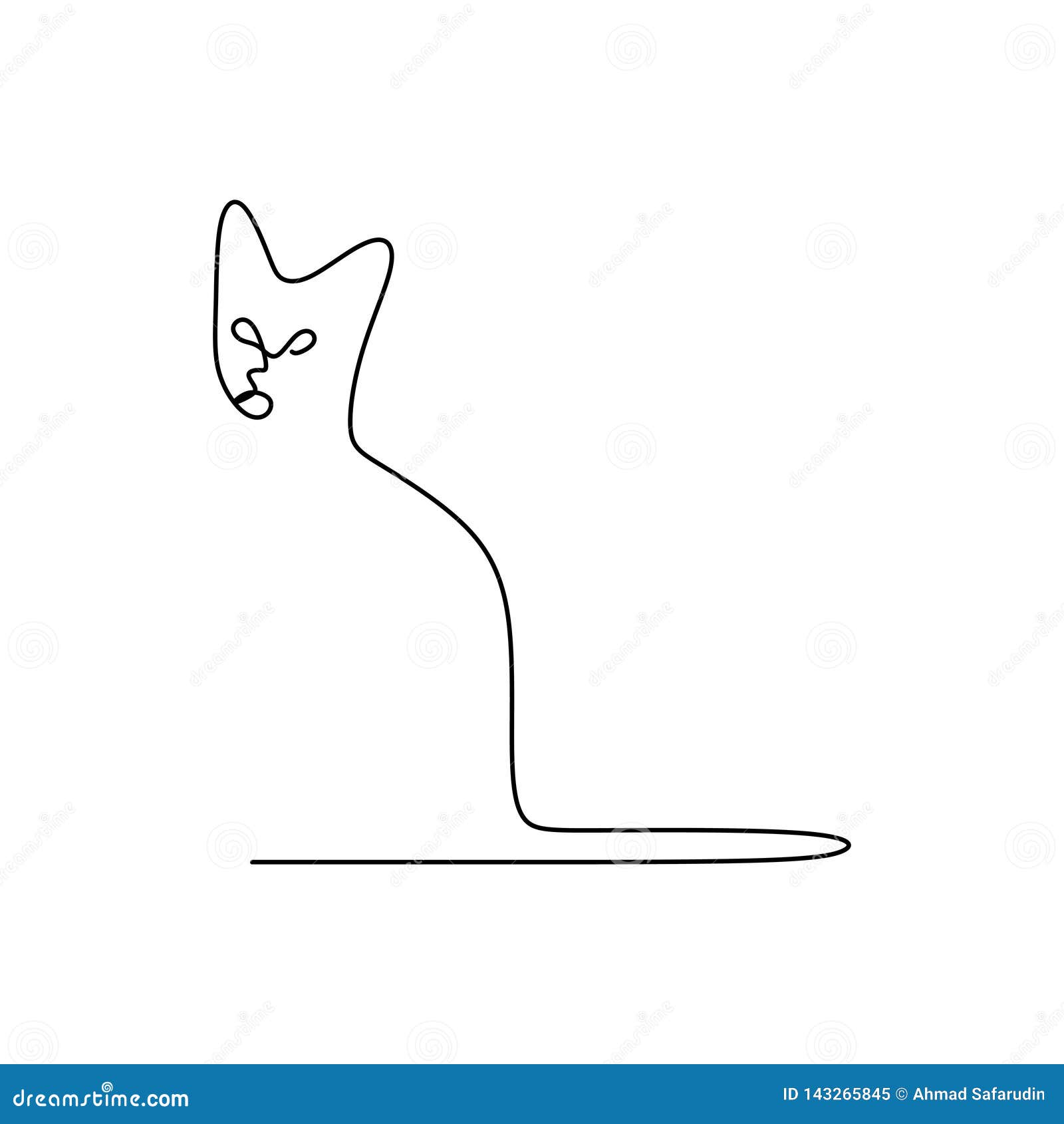 Simple Dessin Chat Trait Coloring And Drawing Simple Dessin Chat Trait Coloring And Drawing