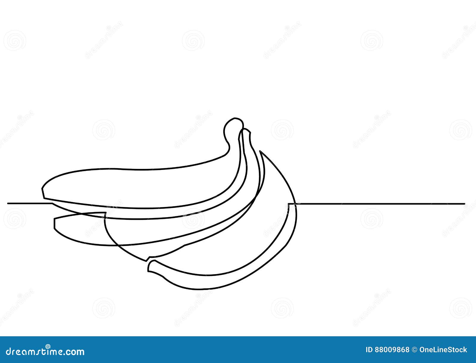 Dessin Au Trait Continu Des Bananes Illustration De Vecteur