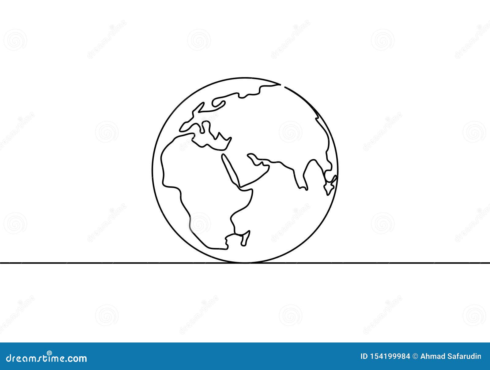  Dessin  Au Trait Globe Un De La Terre De La Conception 