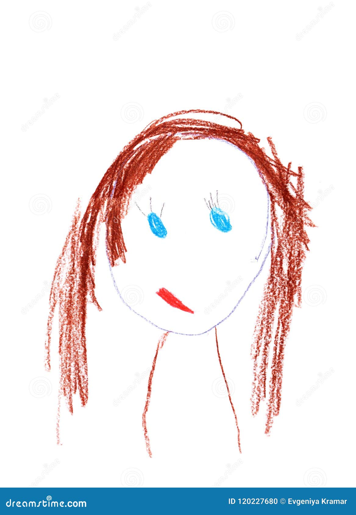 Dessin Avec Le Bebe Colore De Visage Du S De Fille De Crayons 4 5 Annees D Isolement Illustration Stock Illustration Du Coeur Dessin