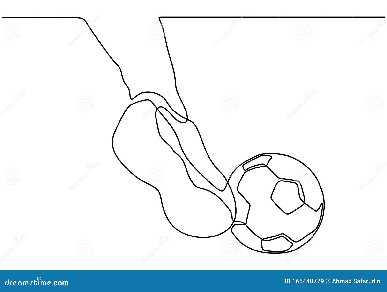 Dessin Continu D'une Ligne De Frappe D'une Balle Dessein Du Jeu De Football  Minimalisme Vectoriel De La Conception Du Sport De Sp Illustration de  Vecteur - Illustration du defense, athlète: 165440779