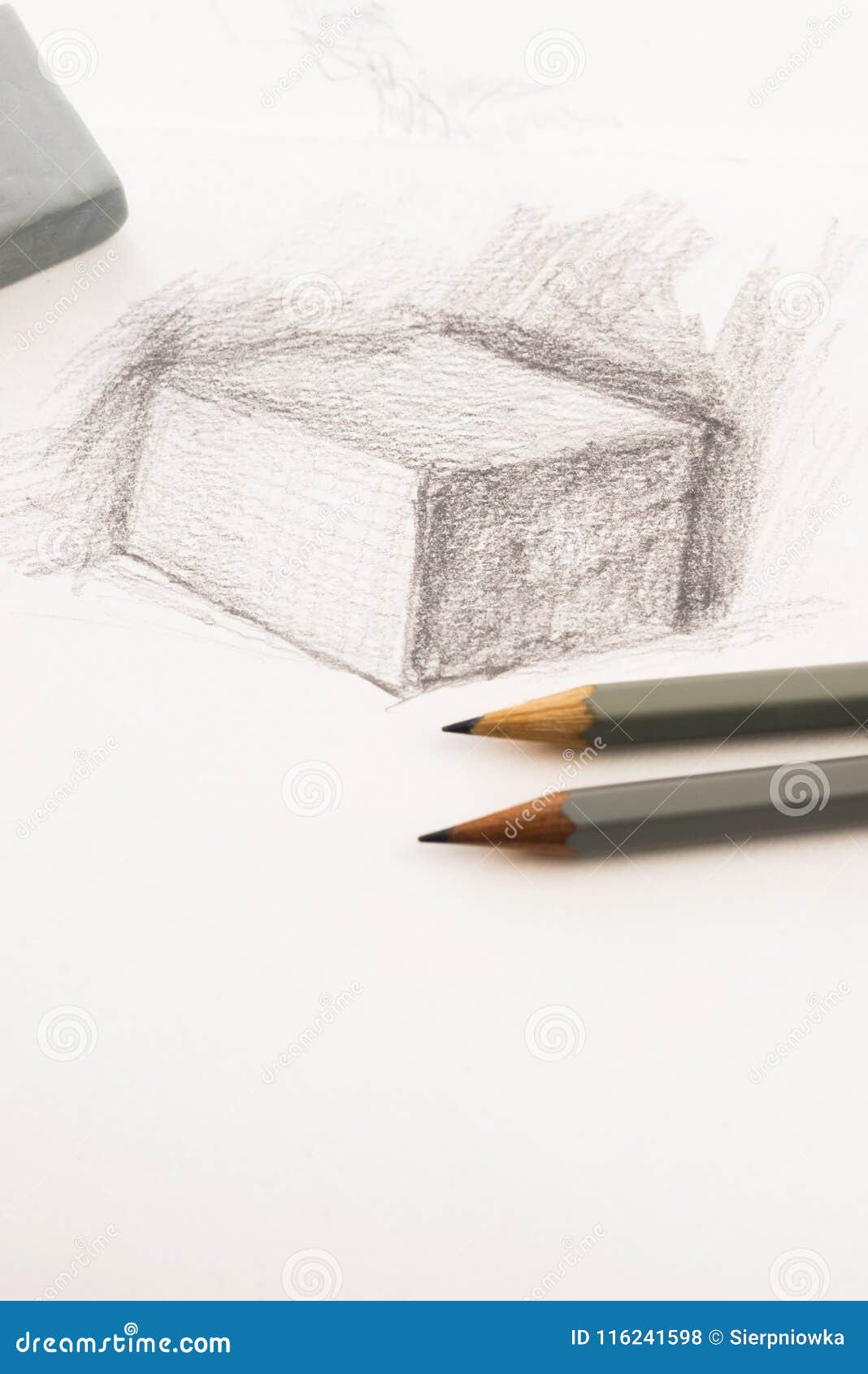 Dessin D'artiste Par Le Crayon Sur Le Papier Photo stock - Image