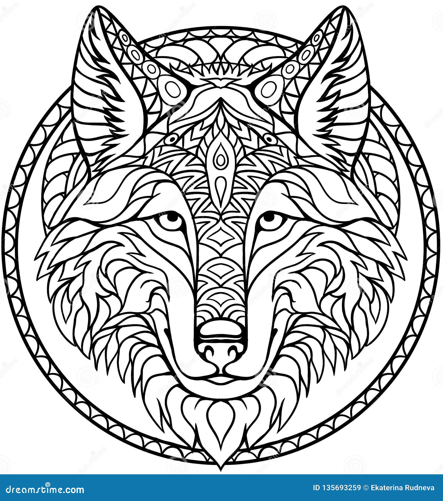 Coloriage Mandala Tete De Loup - Coloriage Tigre Mandala