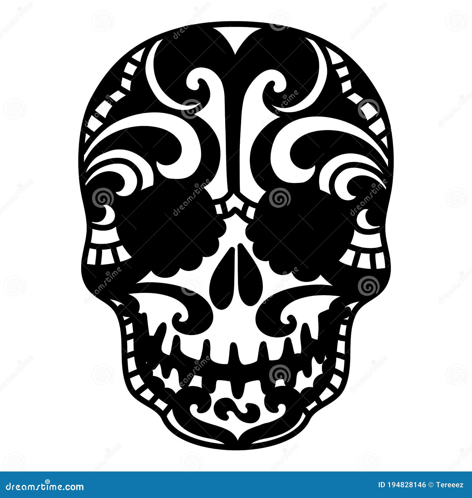 El Dia De Los Muertos Dessin Facile Dessin D'Halloween Tribal Du Crâne Ou Décoration Effrayant De Dia De Los Muertos Illustration de Vecteur - Illustration du foncé, facile: 194828146