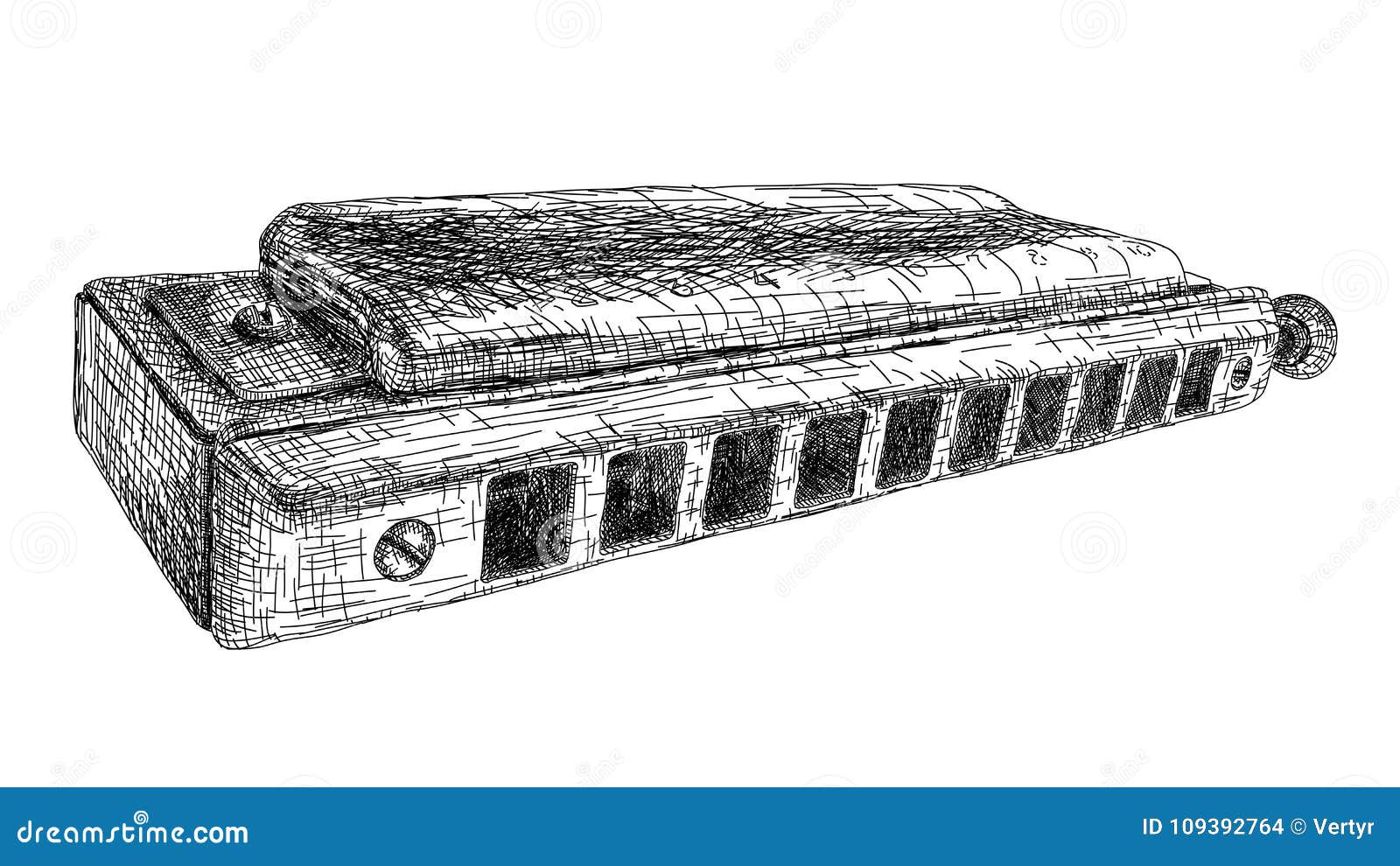 Dessin D'illustration De Vecteur D'harmonica Illustration de Vecteur Illustration du