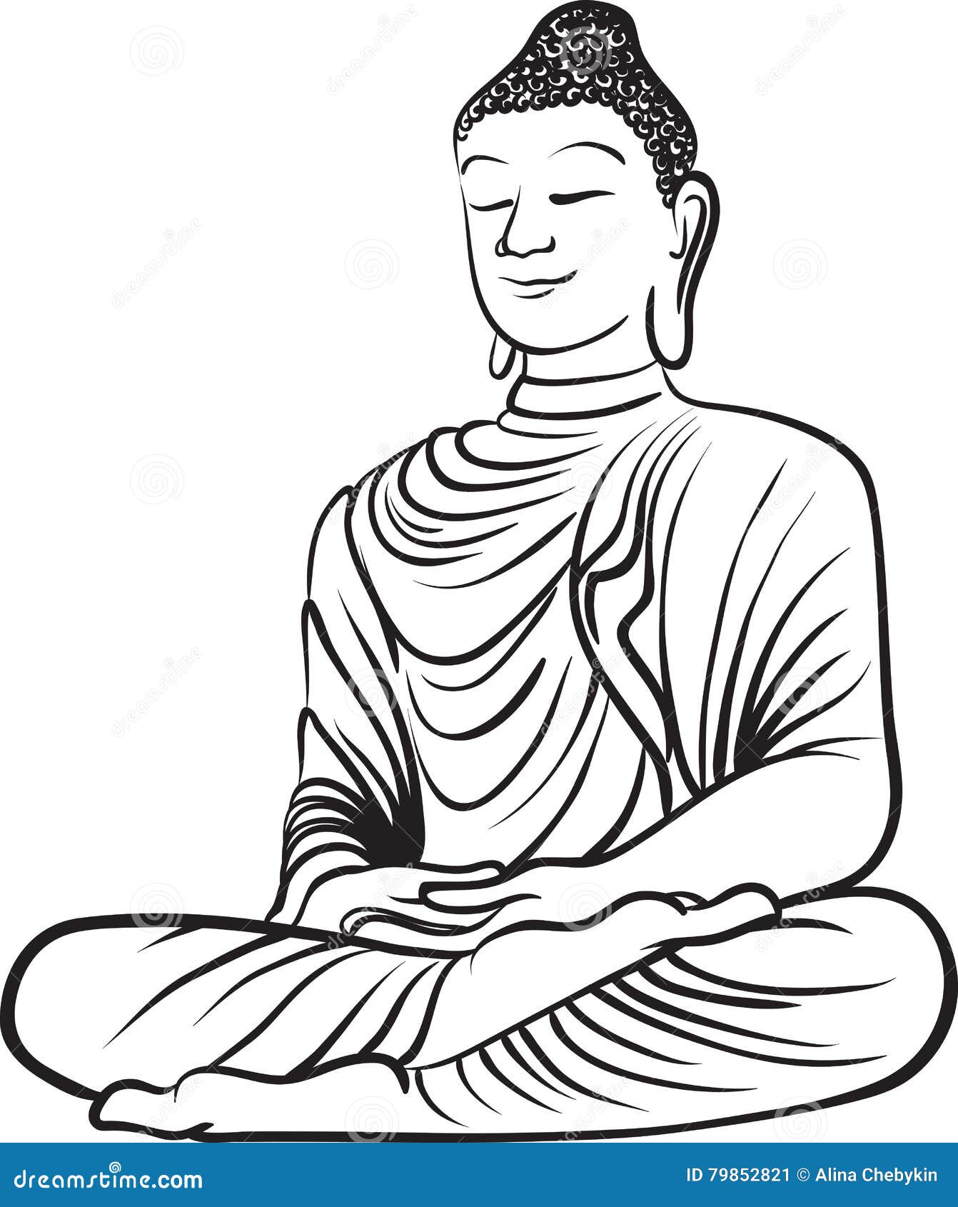 illustration stock dessin d une statue de bouddha image