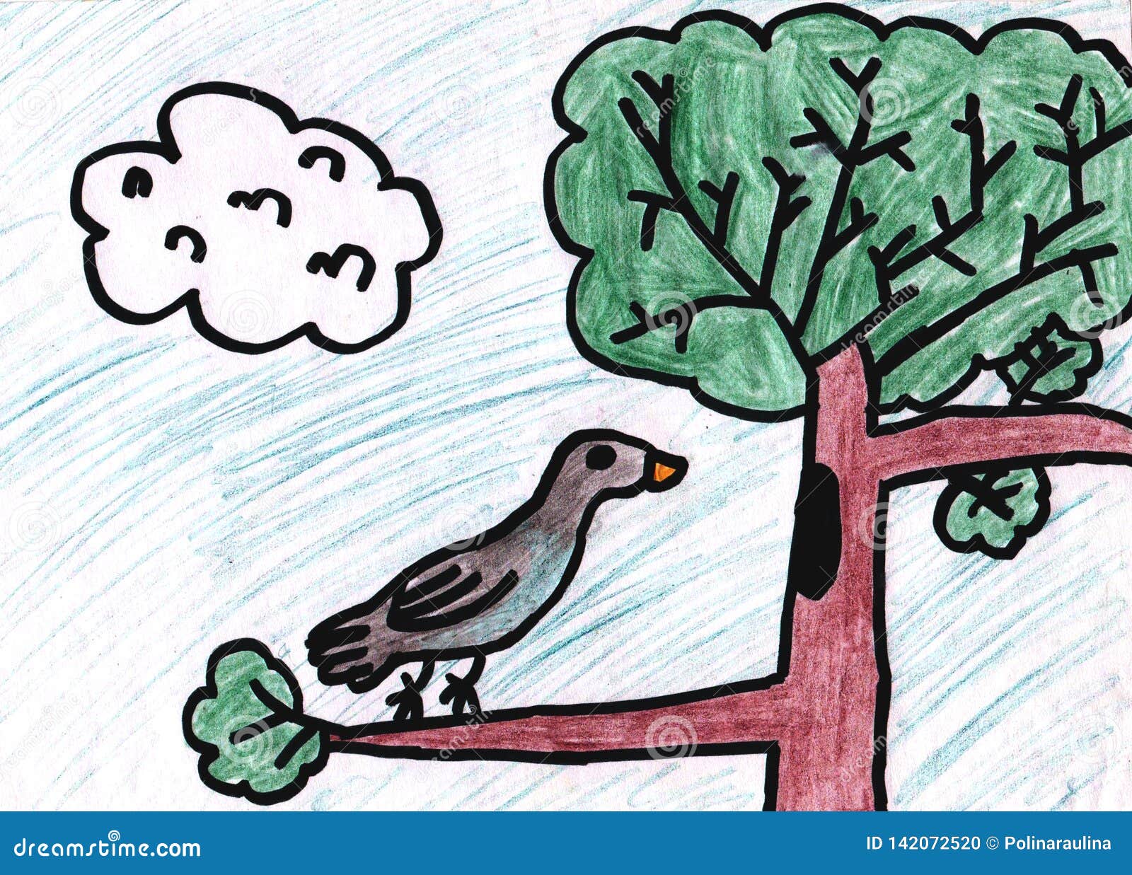 Illustration De Vecteur Dun Oiseau Dans Le Style De